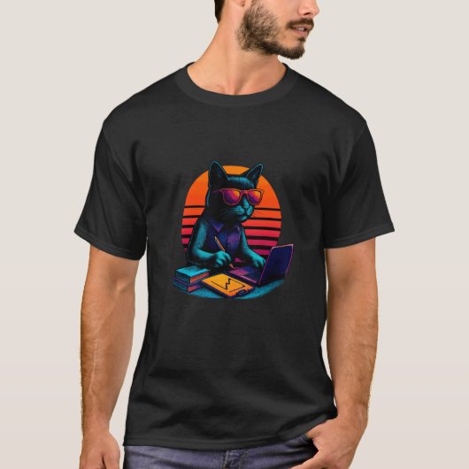 Retro Kat Modellen Oplossingen Operations Research T-shirt (Voorkant)