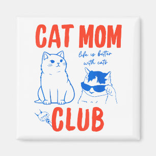 Retro Kat Moeder Club Grappige Kat Meme Mama Oma M Magneet