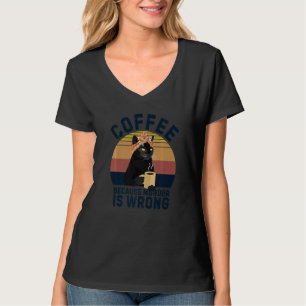 Retro Kat Moeder Koffie Omdat Moord Verkeerd Is Le T-shirt
