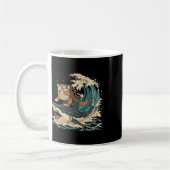 Retro Kat Ninja Schattig Dier Kitten Dier Hallowee Koffiemok (Links)