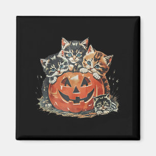 Retro kat pompoen Halloween bloem Sokken jaren 90 Magneet
