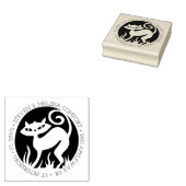 Retro Kat retouradres kunststempel Rubberstempel (Gestempeld)