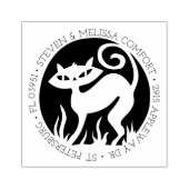 Retro Kat retouradres kunststempel Rubberstempel (Afrduk)