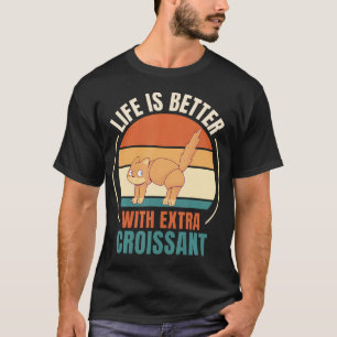 Retro Kat Retro Leven Is Beter Met Extra Croissan T-shirt