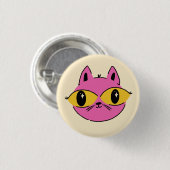 Retro Kat Ronde Button 3,2 Cm (Voorkant /achterkant)