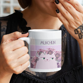 Retro Kat Schattigee Bloemen Mok