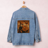 /retro kat, spook, pompoen & heks denim jacket (Hangar)