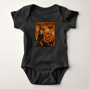 /retro kat, spook, pompoen & heks romper