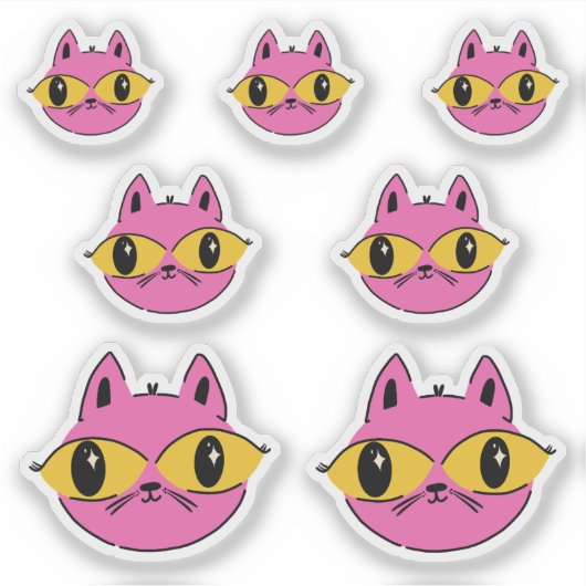 Retro Kat Sticker (Voorkant)