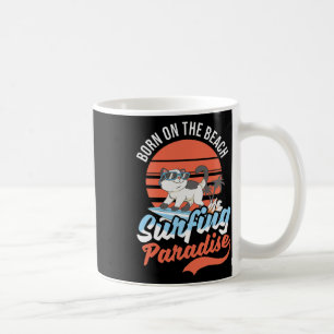 Retro Kat Surfparadijs Design Surfer Mannen Vrouwe Koffiemok