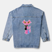 Retro Kat Trio Schattige Fun Cartoon Retro Design Denim Jacket (Achterkant)