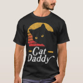 Retro Kat Vader Zwart Kat Design T-shirt (Voorkant)