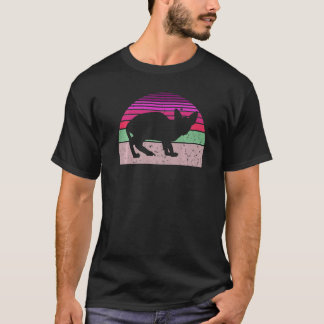 Retro Kat Vintage Kitten Silhouet Cute Kat 70s 8 T-shirt