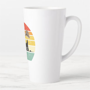 Retro kat & vlinders illustratie latte mok