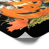 Retro Kat Y Halloween Zwarte Kitten Kostuum Poster (Hoek)