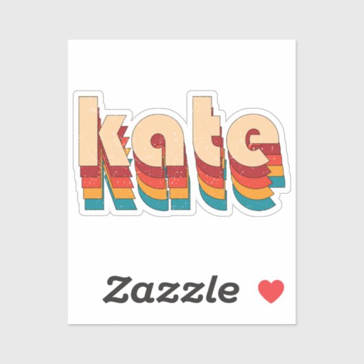 Retro Kate naam Sticker (Vel)