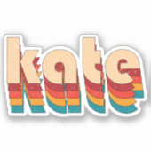 Retro Kate naam Sticker (Voorkant)