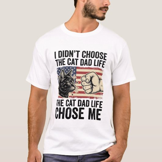 Retro Katte Papa Leven Patriottisch Vector T-shirt (Voorkant)