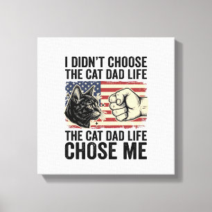 Retro Katte Papa Leven Patriottisch Vector T-Shirt Canvas Afdruk