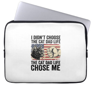 Retro Katte Papa Leven Patriottisch Vector T-Shirt Laptop Sleeve