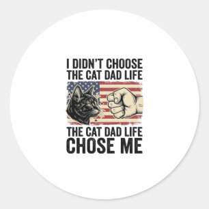Retro Katte Papa Leven Patriottisch Vector T-shirt Ronde Sticker
