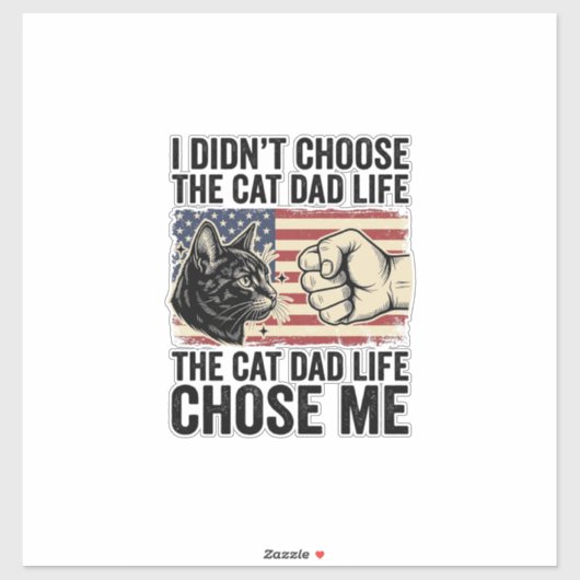 Retro Katte Papa Leven Patriottisch Vector T-shirt Sticker (Vel)