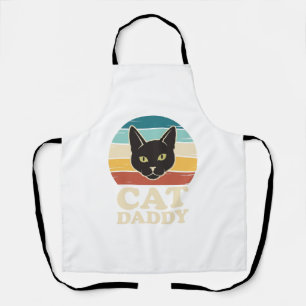 Retro Katte Papa Zwarte Kat Retro Zonsondergang Sh Schort