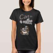 Retro Katten en Koffie T-shirt (Voorkant)