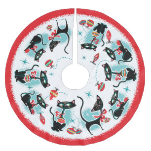 Retro Katten Kerstmis Kerstboom Rok
