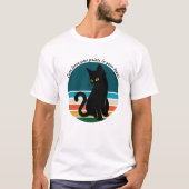 Retro katten laten pootafdrukken achter in je hart t-shirt (Voorkant)