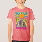 Retro katten op vakantie Maak een roadtrip Tri-Blend Shirt (Voorkant)