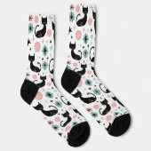Retro Katten Pastel  Sokken (Rechts)