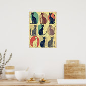 Retro katten uit het midden van de eeuw poster (Keuken)