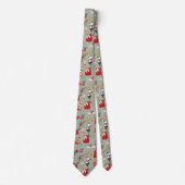 Retro katten vintage groene Kerstmis Stropdas (Voorkant)