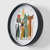 Retro kattenklok, midden eeuw kattenklok, wanddeco (Hoek)