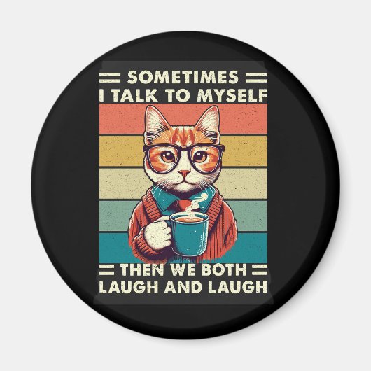 retro kattenkoffie (3) magneet (Voorkant)