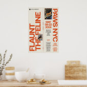 Retro kattenkunst tentoonstelling poster NYC Felin (Keuken)