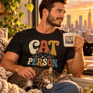 Retro kattenliefhebber typografie kattenliefhebber t-shirt