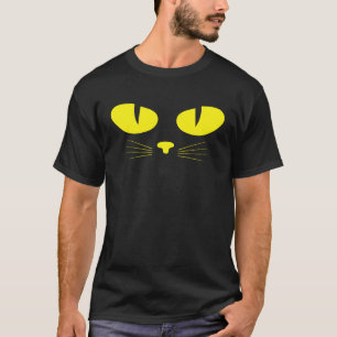 Retro Kattenogen Geel op Zwarte Vintage Gezicht ki T-shirt