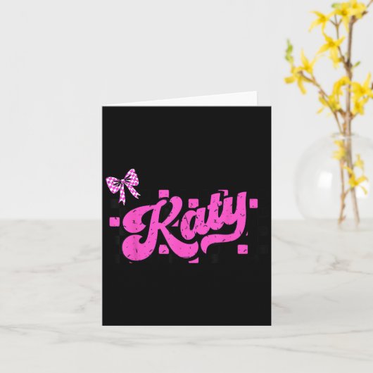 Retro Katy Geruite Coquette Strik Vlinder  Kaart (Gele Bloem)