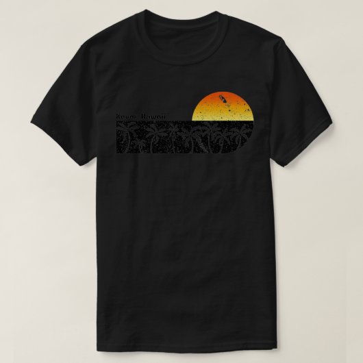 Retro Kauai Hawaii Beach Sunset T-shirt (Design voorkant)