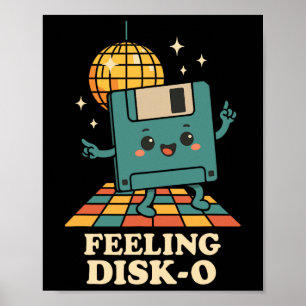 Retro Kawaii Floppy Disk Retro Tech Grap 80s 90s D Poster