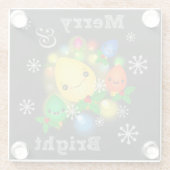  Retro Kawaii kerstverlichting Glazen Onderzetter (Achterkant)