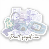 Retro Kawaii Nostalgia – Custom-Cut Vinyl Sticker (Voorkant)