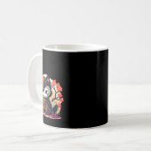Retro Kawaii Samurai Cat met Cherry Blossom Tree Koffiemok (Voorkant links)