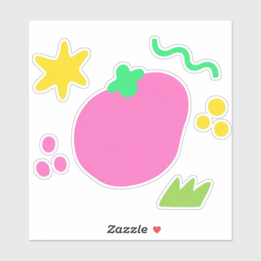 retro kawaii stickerpakket sticker (Vel)