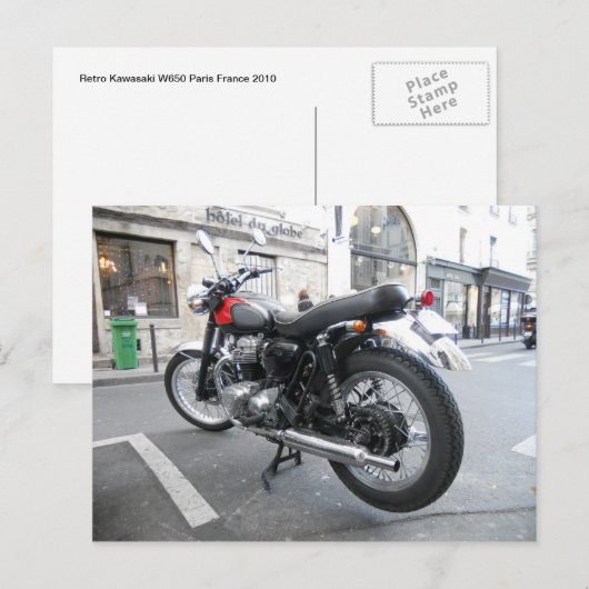 Retro Kawasaki W650 Briefkaart (Voorkant / Achterkant)