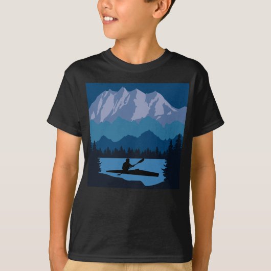  Retro Kayak Canoe, de Kayakberg T-shirt (Voorkant)