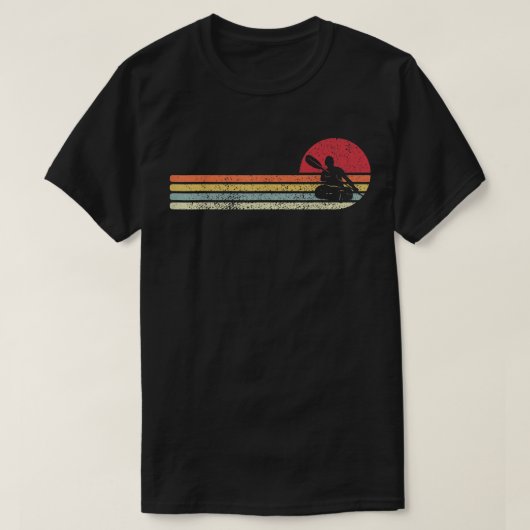 Retro  Kayak Canoe Sunset Kayaking Paddling T-shirt (Design voorkant)