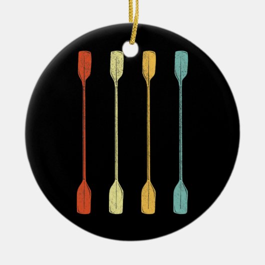 Retro Kayak Kayaking Paddling Keramisch Ornament (Voorkant)